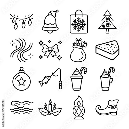 christmas icons set