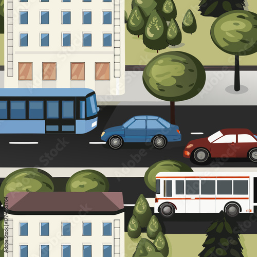 City Life vector illustration for Kids