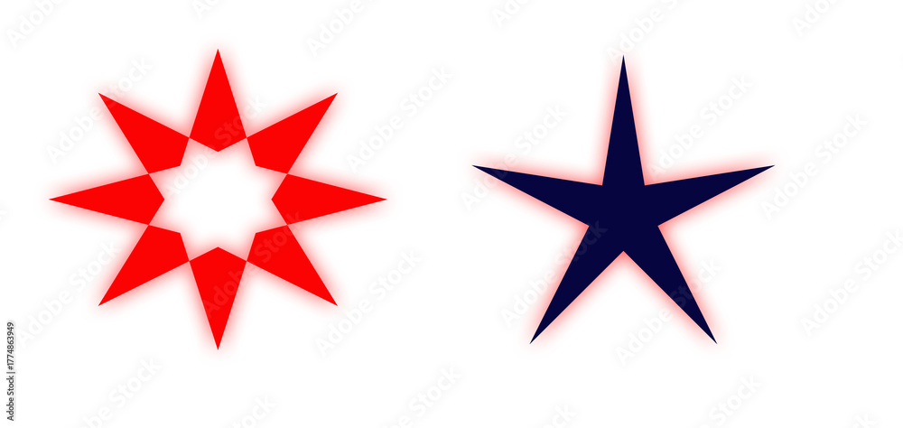 Obraz premium Geometric star shapes red