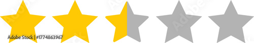Three golden stars and two gray stars representing a rating