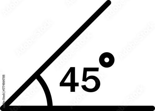 A simple diagram of a forty five degree angle