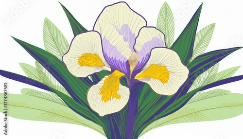 iris flower isolated on white background