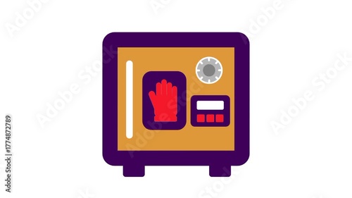 Wallpaper Mural A digital safe with hand authentication system symbolizing modern security technology, biometric access, and secure financial storage Torontodigital.ca