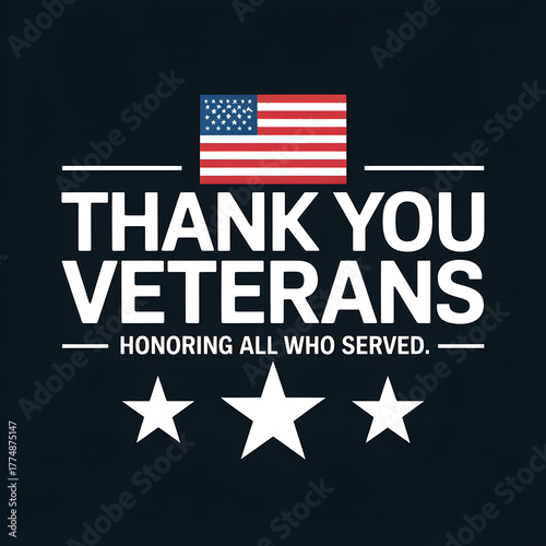 Thank you veterans honoring all who served vector art