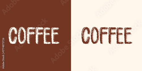 Coffee badge or emblem for your shop or package. To go and arabica coffee. Simple designs ready to use in your business. Gothic and traditional scripts with phrases. Engraved, brush drawn elements