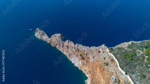 Aerial drone view Alanya ca...