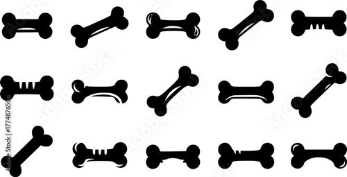 dog bone silhouette, bone silhouette vector illustration 