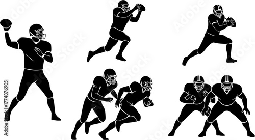 american football player silhouette vector 