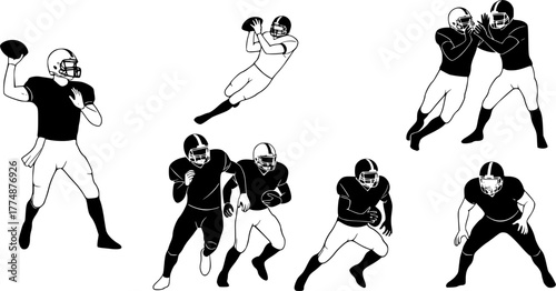 american football player silhouette vector 