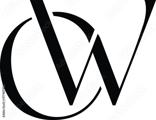 CW Letter Logo Design Vector