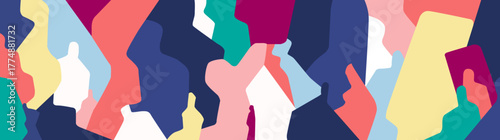 

People virtual reality mental health abstract vector background