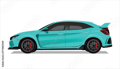 tosca high class realistic white sedan coupe sport elegant new fast race car urban electric power style model benz lifestyle business work modern art design vector isolated side view body