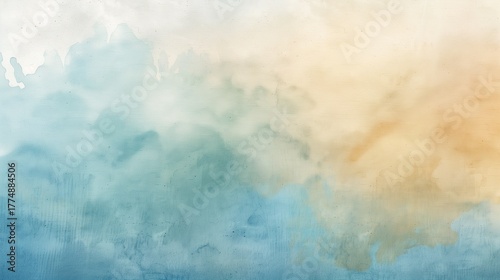 Aquarell-Textur in Farbverläufen von Hellblau und Ocker