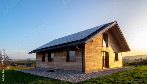 Wallpaper Mural Generated image Cozy wooden cabin in snowy landscape Torontodigital.ca