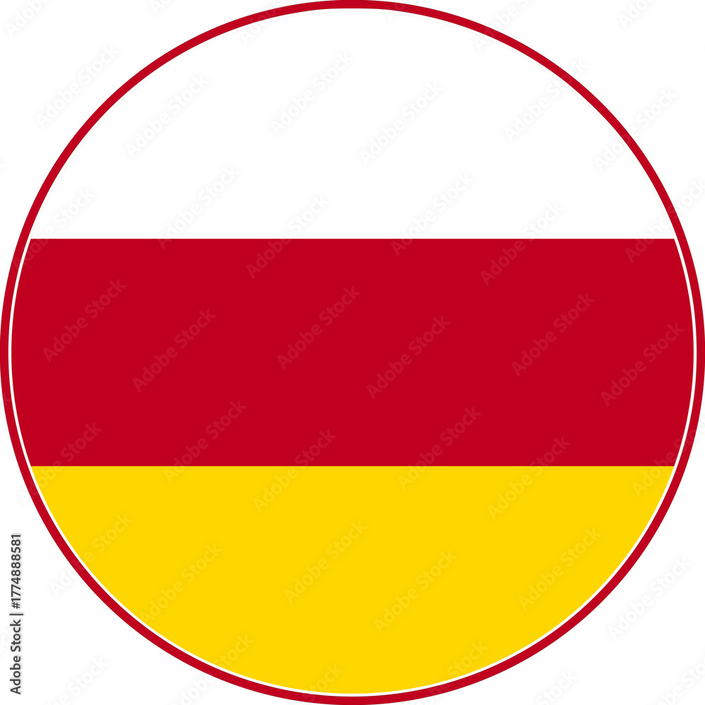 Obraz premium South Ossetia Circle Flag, South Ossetia Flag Icon