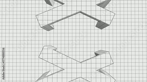 Abstract Sketch Motion Grid Pattern