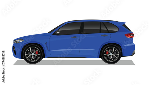 blue high class realistic white suv mpv coupe sport elegant new fast race car urban electric power style model benz lifestyle business work modern art design vector isolated side view body