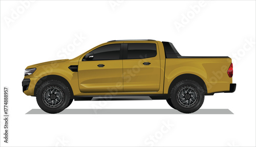 brown icon logo sign truck car off road side view 4x4 4wd 3d auto motor art ram suv race power art 3d color car vector power trip pick up model diesel rally