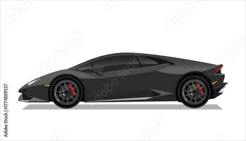 black Icon motor car art design side view vector template