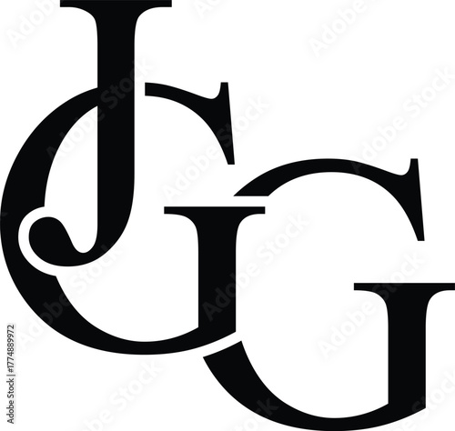 JGG Letter Initial Logo Design