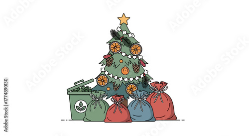 Sustainable Christmas Celebration with Eco-Friendly Decorations and Gifts Promoting Green Living and Responsible Consumerism this Holiday Season