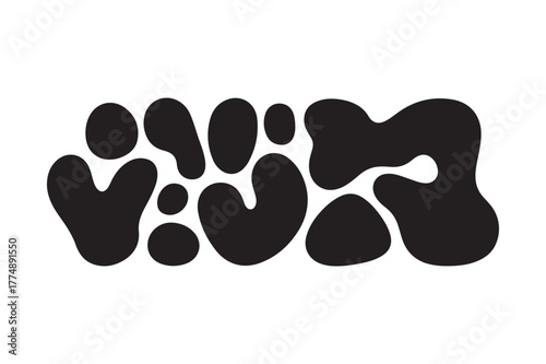 Abstract black organic shapes on white background