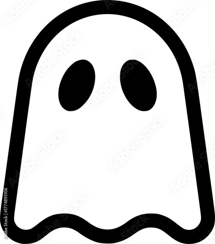 Minimalist ghost icon with bold lines