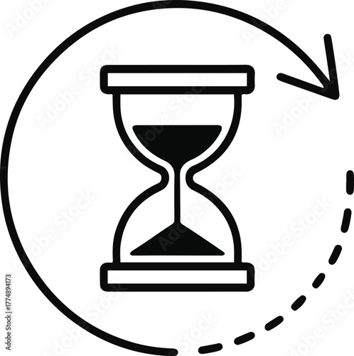 Hourglass Timer Icon | Minimalist Countdown and Time Flow Vector