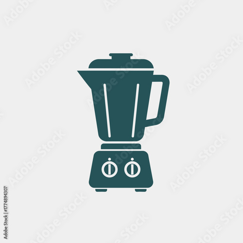 Teal blender icon on a light gray background.