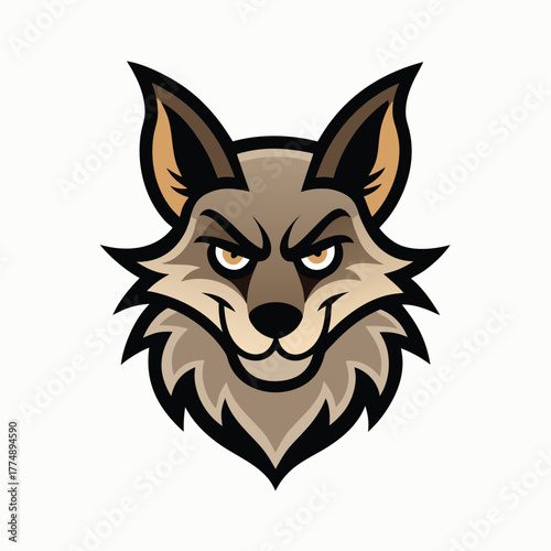 Cunning Coyote Mascot Logo with Wild West Style