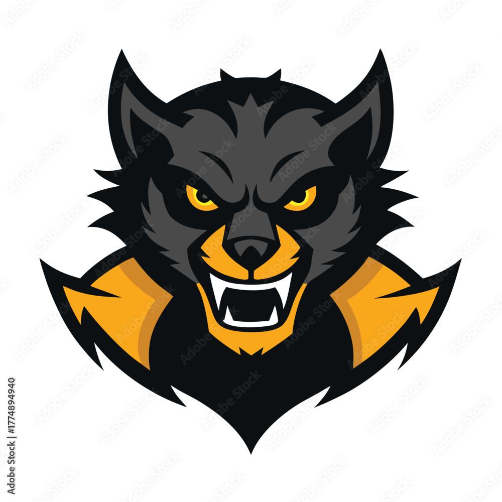 Fototapeta premium Fierce Wolverine Mascot Logo with Sharp Claws