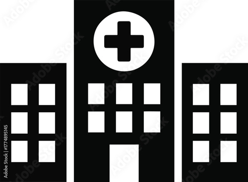 Hospital Building Icon | Medical Center and Healthcare Facility Symbol
