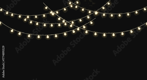 Delicate string lights twinkle against a dark background, creating a festive and inviting atmosphere perfect for celebrations and cozy evenings, adding a touch of magic.