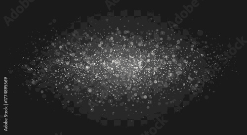 A dazzling display of shimmering glitter and sparkling light creates a magical and festive atmosphere against a transparent background, perfect for adding a touch of elegance.