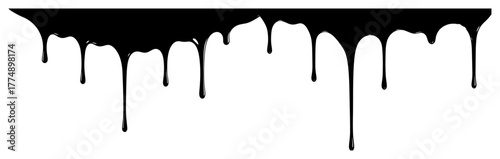 Horizontal border of melting icicle drips – bold winter silhouette divider
