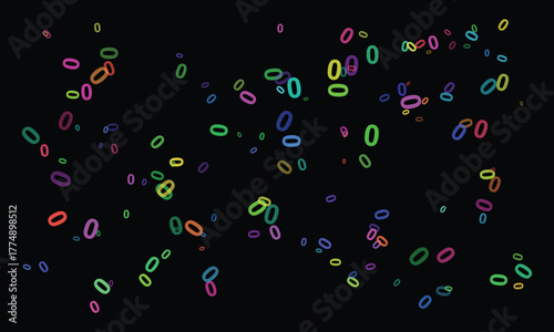 Colorful zero confetti on a creates a playful and modern design, perfect for celebrations, digital art, and creative projects