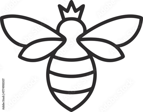 Cute Cartoon Queen Bee vector illustration