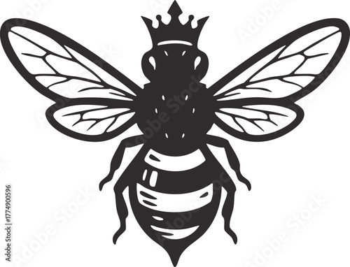 Cute Cartoon Queen Bee vector illustration