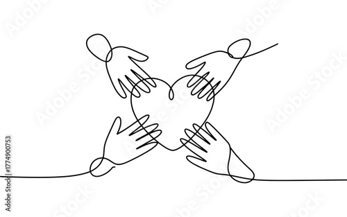 Diverse hands unite to form a heart, symbolizing connection and shared compassion.
