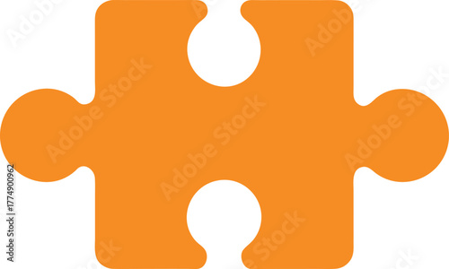 Orange Puzzle Piece Graphic for Connection and Problem Solving Themes