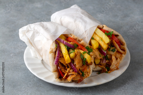Greek chicken gyros wrapped...