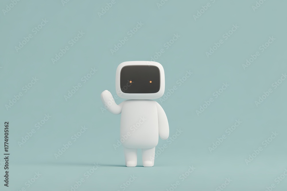 Fototapeta premium A robot walking towards a bright light at the end of a tunnel