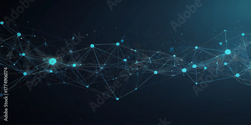 Abstract Network Connection Visualizing Digital Connectivity. A dynamic and visually captivating abstract image showcases a complex network of interconnected points and lines.	