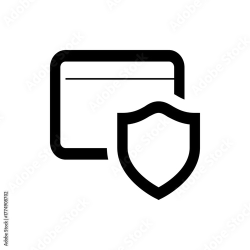 Illustration of a credit card with a shield overlay representing secure financial transactions and data protection