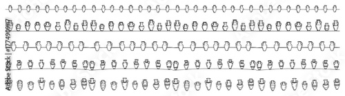 Retro teardrop Christmas string lights – seamless bulb garland border line‑art