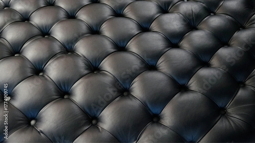 Black tufted leather texture close-up background
