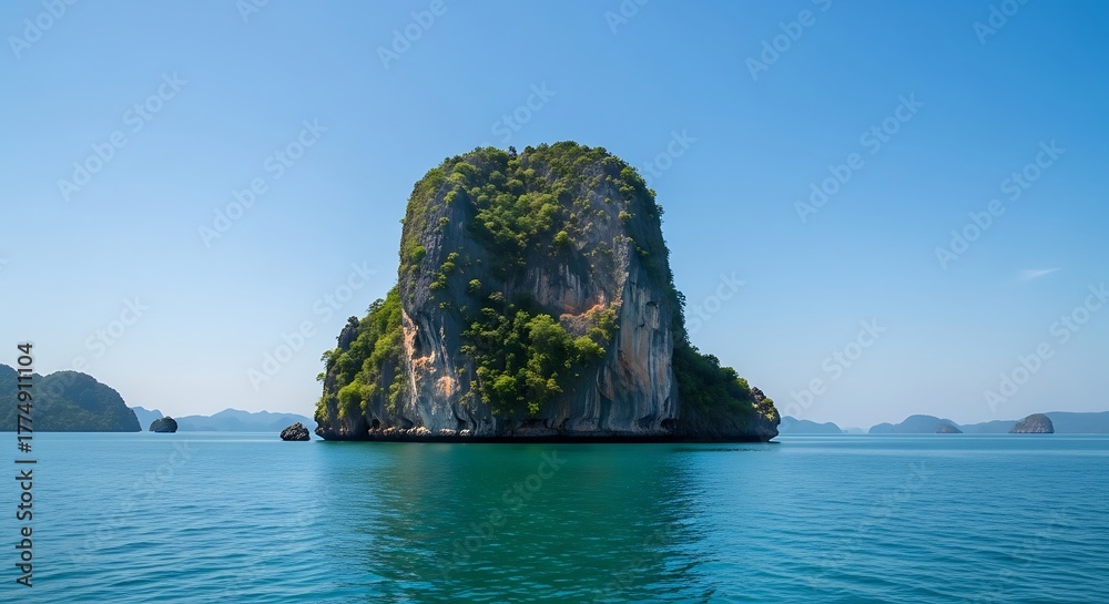 Obraz premium Stunning Limestone Karst Island in Andaman Sea Thailand.