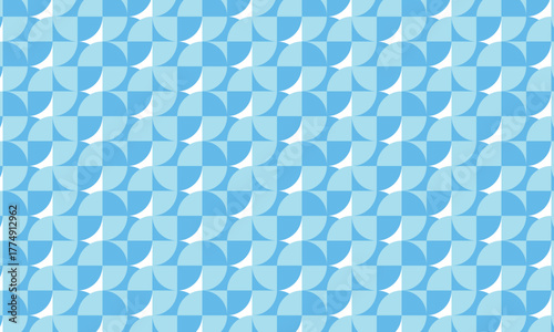 円を分解してつなげたジオメトリックな青い模様の壁紙