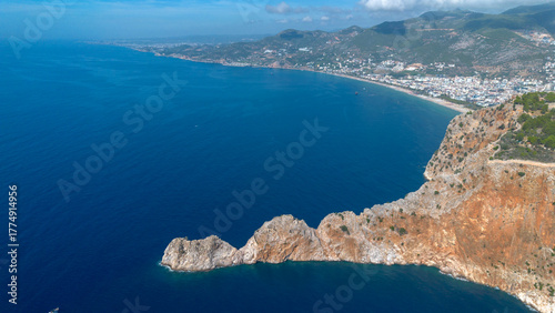 Aerial drone view Alanya ca...