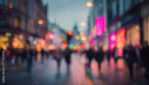 Wallpaper Mural Premium Collection Of Urban Photos Featuring Blurred City Street With Lights, People, And Buildings - Perfect For Posters, Flyers, And More! Torontodigital.ca